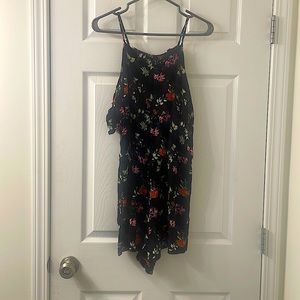 Black floral romper